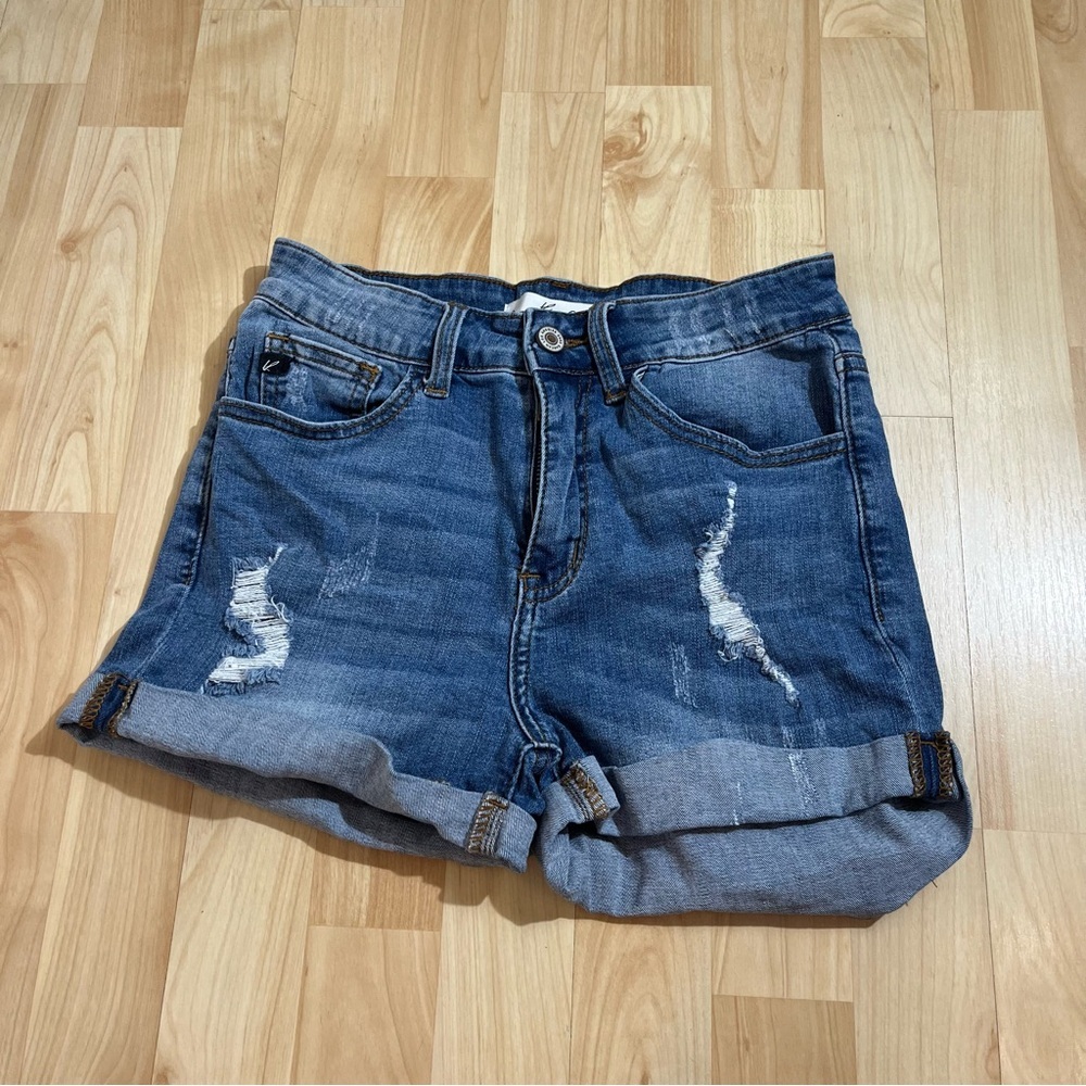 KanCan Womens Distressed High Waisted Medium Wash Size 26
